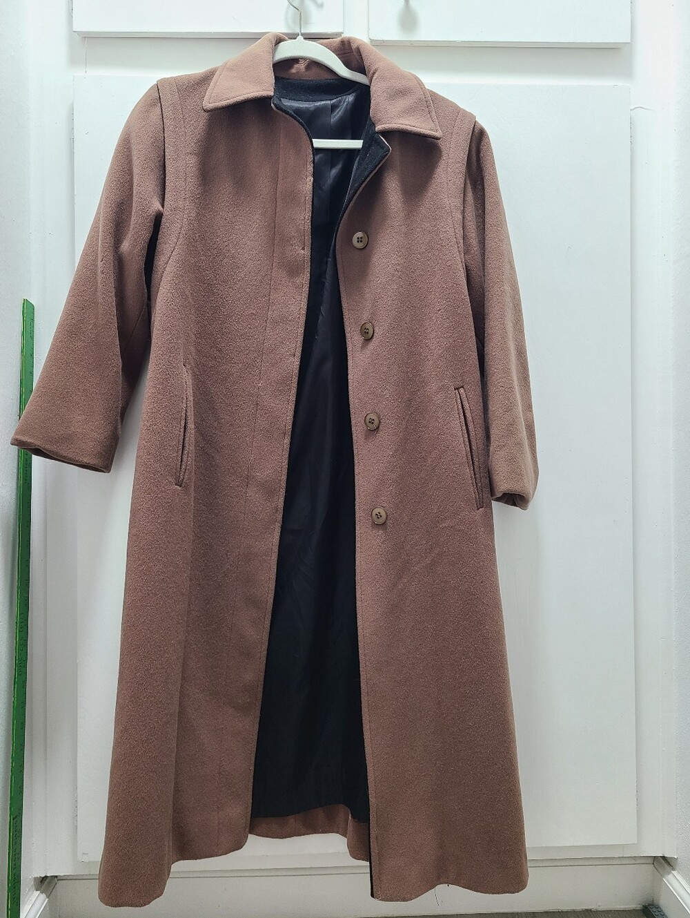 Vintage Forecaster of Boston 100% Wool Coat Tan/ Black Two Tone ILGWU Union Made